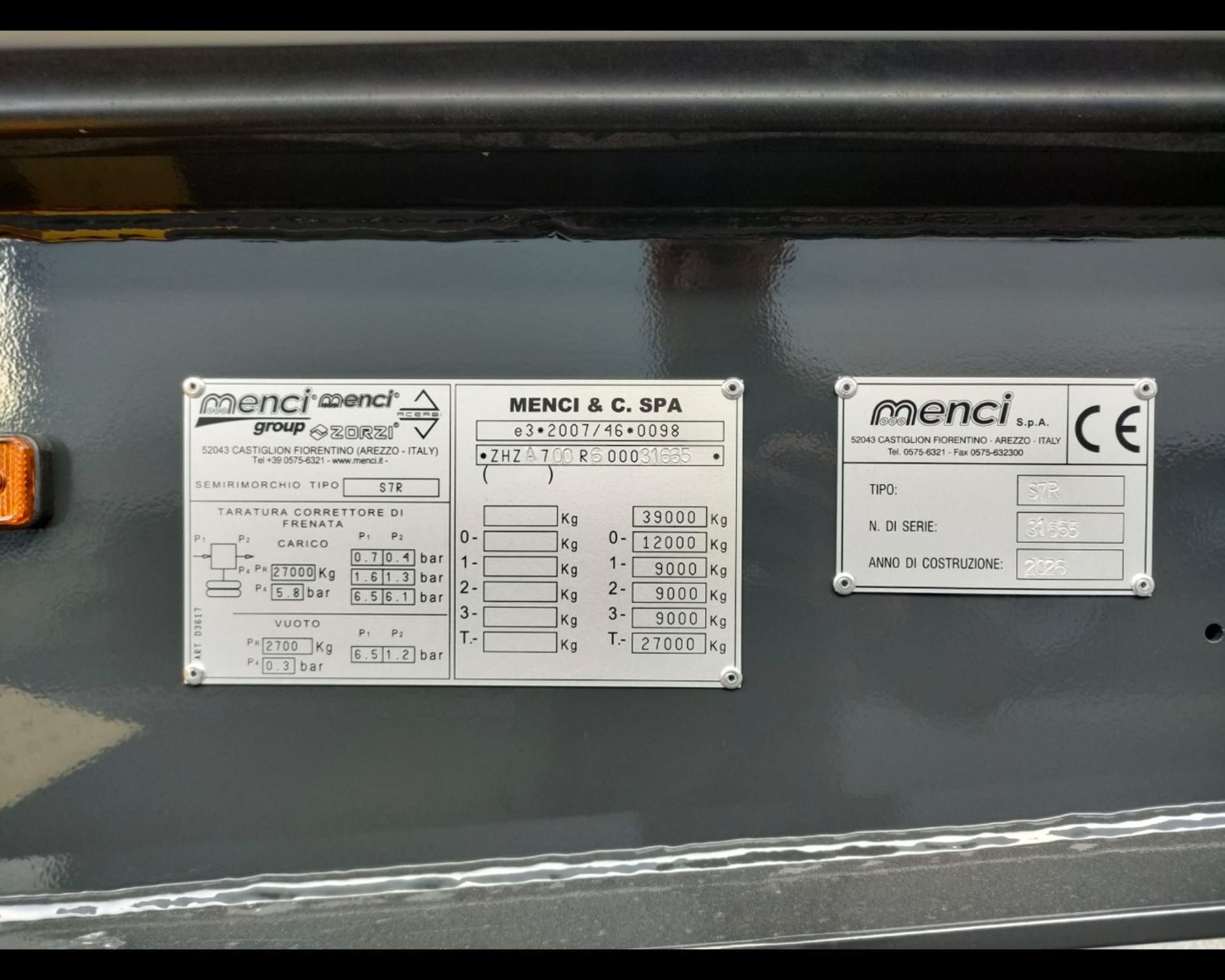 Altri marchi SEMIRIMORCHIO MENCI A TRE ASSI RIBALTABILE MOD. SA700R - AUTO INDUSTRIALE BERGAMASCA