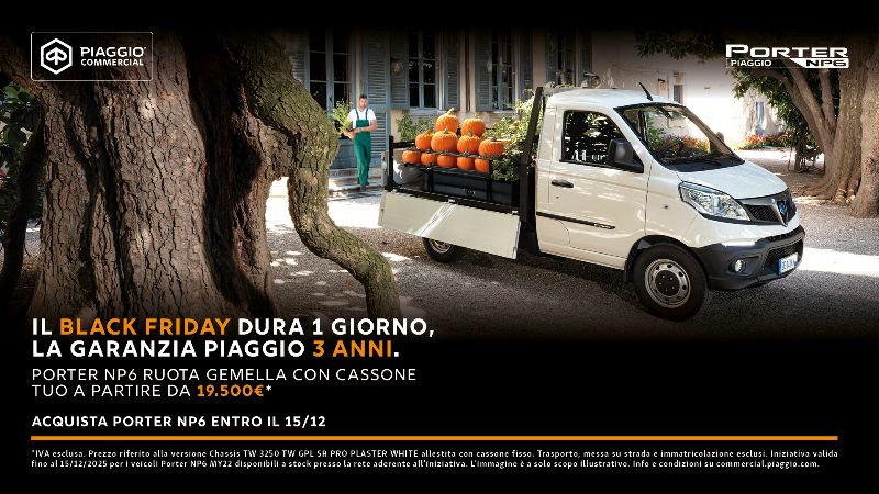 Promozione PORTER NP6 RUOTA GEMELLA CON CASSONE: TUO A PARTIRE DA 19.500€* - AUTO INDUSTRIALE BERGAMASCA