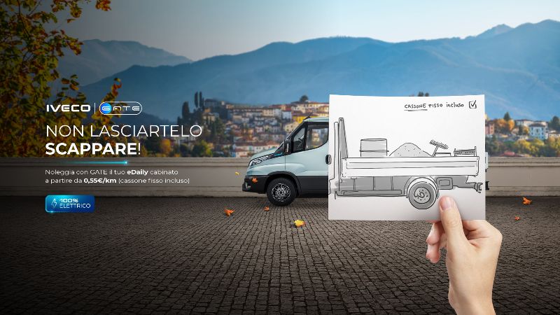 Promozione Noleggia con GATE il tuo eDaily cabinato 100% elettrico a partire da 0,55€/km - AUTO INDUSTRIALE BERGAMASCA
